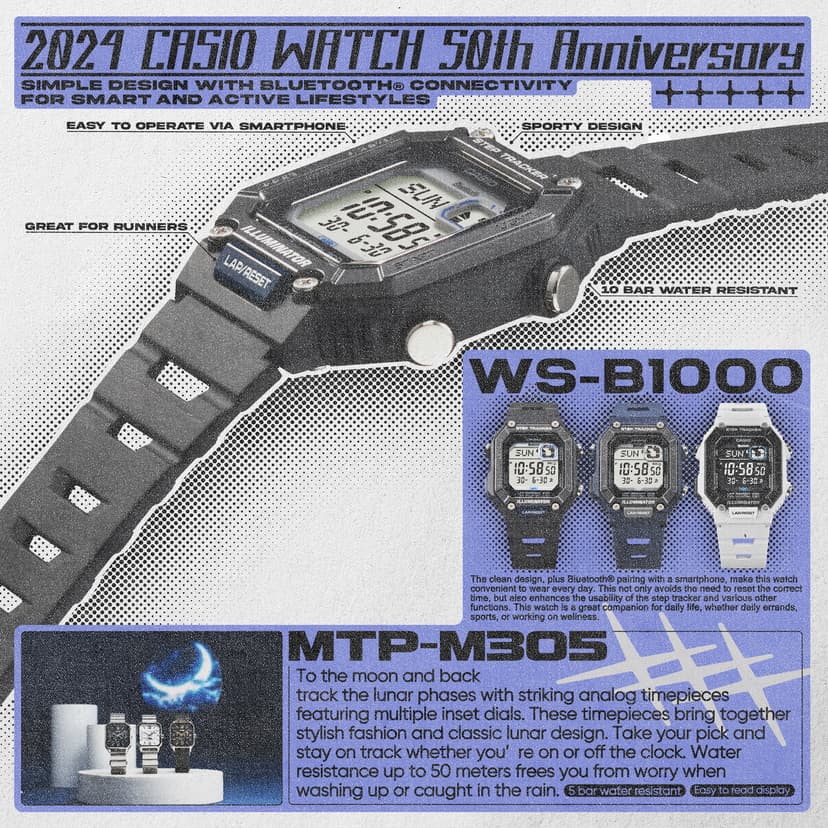 CASIO Vintage Watches 50th Layout Design